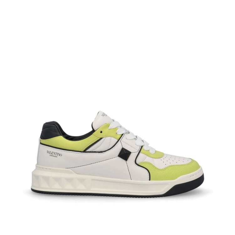 Shop Valentino White One-stud Sneakers