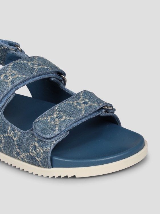 Shop Gucci Double G Sandal In Blue
