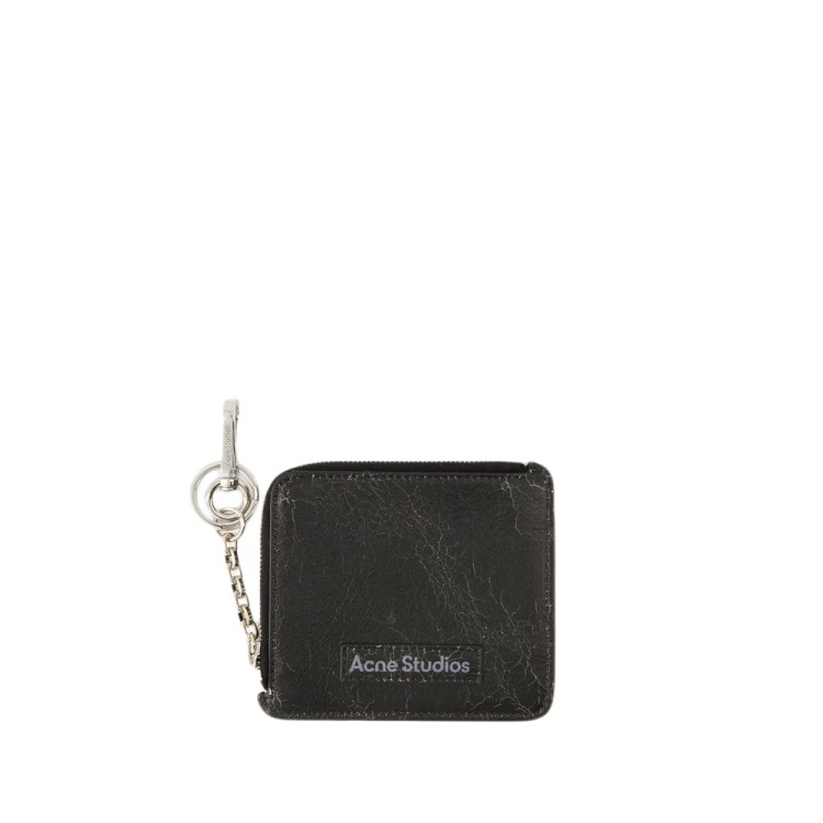 Shop Acne Studios Aquare Crackle Wallet - Leather - Black