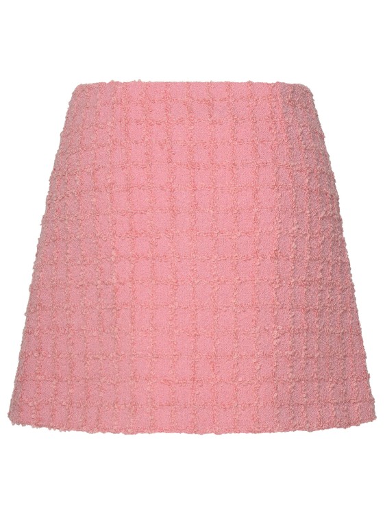 Shop Versace Pink Virgin Wool Blend Skirt