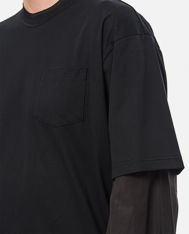 Shop Sacai Cotton Jersey Shirt In Black