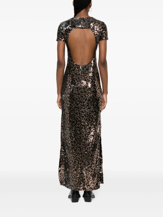 Shop Palm Angels Brown Sequins Maxi Dress In Black