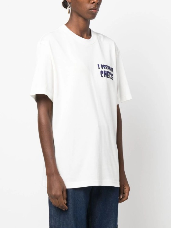 Shop Jw Anderson White Print Slogan T-shirt In Red