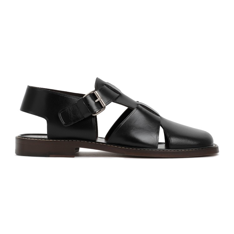 Lemaire Fisherman Leather Sandals In Black