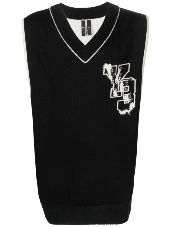 Shop Y-3 White/black Logo-knit Vest