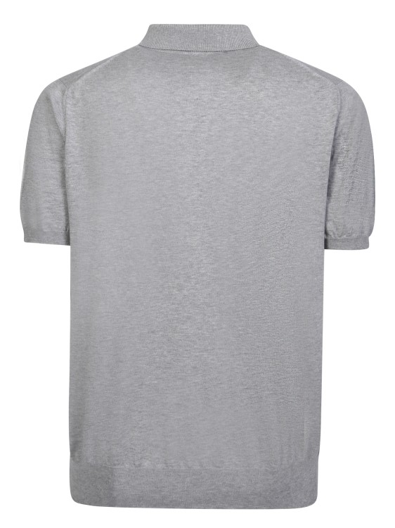 Shop Kiton Cotton Zip Grey Polo Shirt