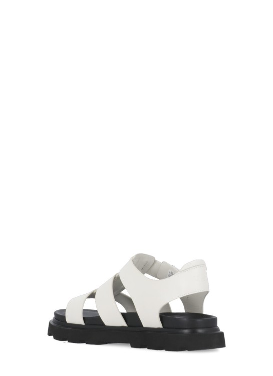 Shop Ugg White Smooth Leather Sandals