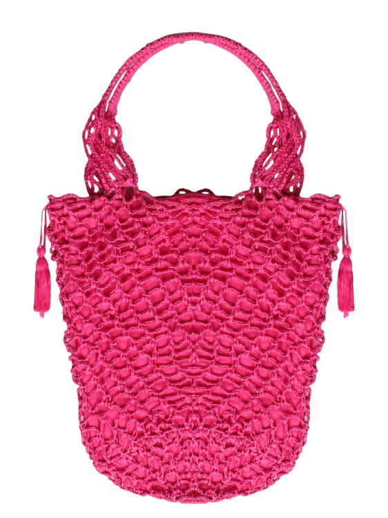 Shop P.a.r.o.s.h Rafia Bag In Pink