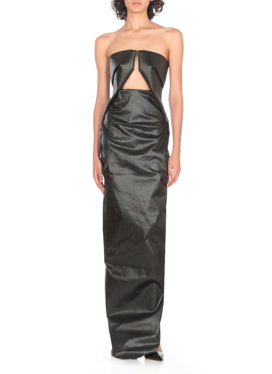 Rick Owens Form-fitting Black Evening Dress With Cutout Neckline In Black