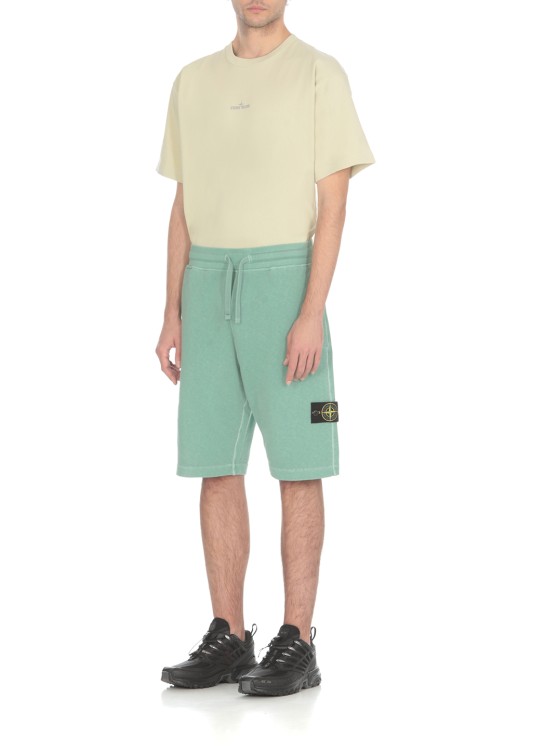 Shop Stone Island Cotton Bermuda Shorts In Green