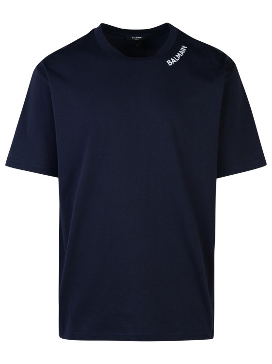 Balmain Blue Cotton T-shirt In Blue