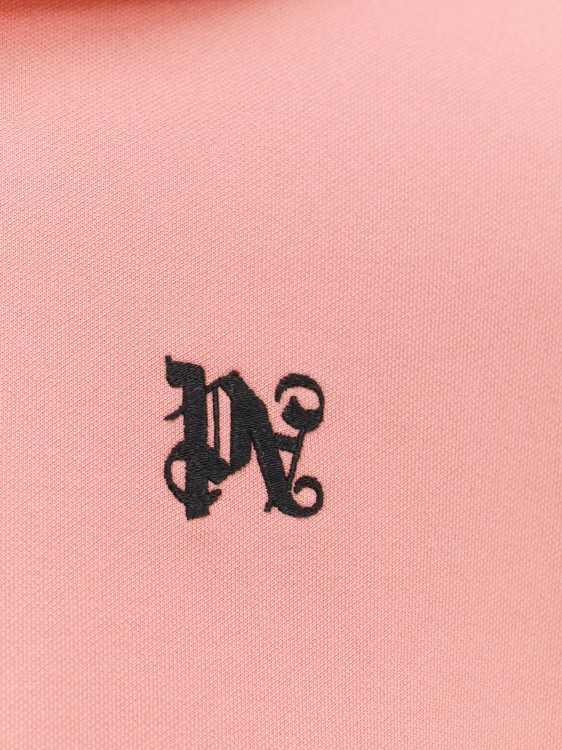 Shop Palm Angels Sweatshirt With Embroidered Monogram On The Front In Pink