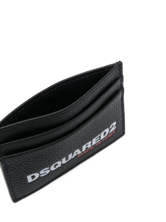 Shop Dsquared2 Logo-print Leather Cardholder In Black