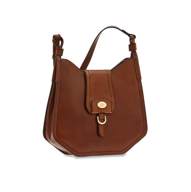 The Bridge Brown Leather Hobo Bag In Red