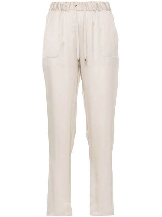 Shop Lorena Antoniazzi Drawstring-fastening Trousers In Neutrals