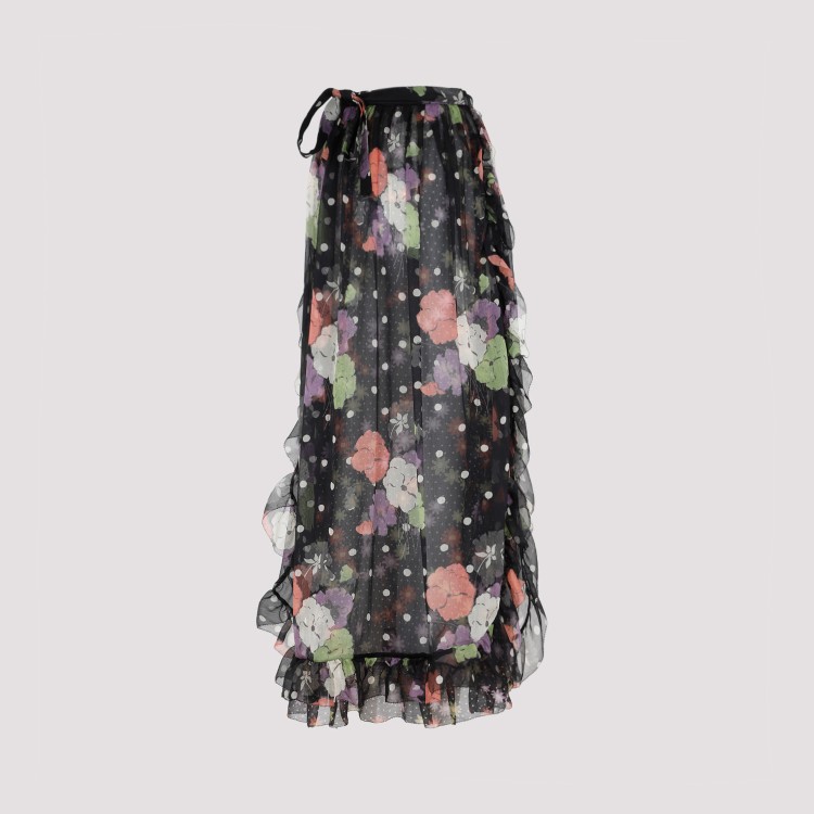 Shop Etro Black Silk Skirt