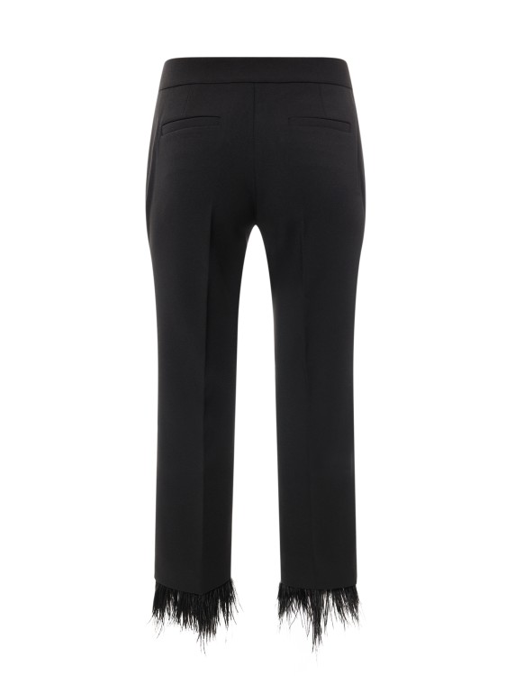 Shop Michael Kors Trouser With Feathers Detail In Black