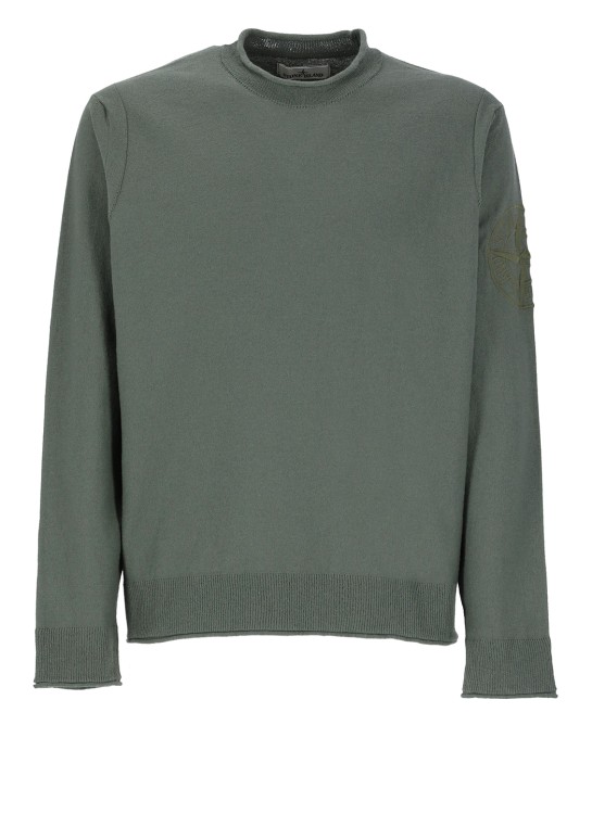 Shop Stone Island Green Cotton Sweater