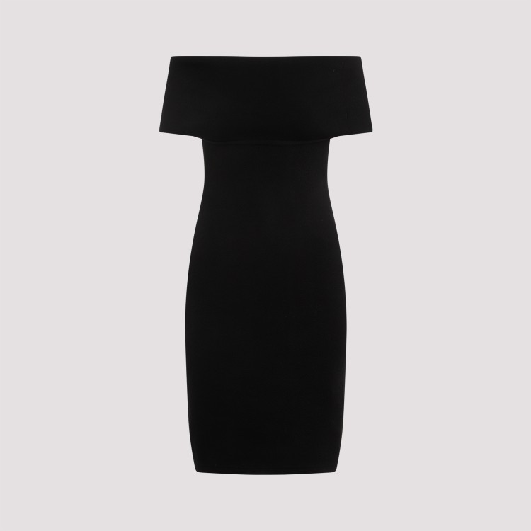 Shop Bottega Veneta Textured Black Technical Nylon Midi Dress