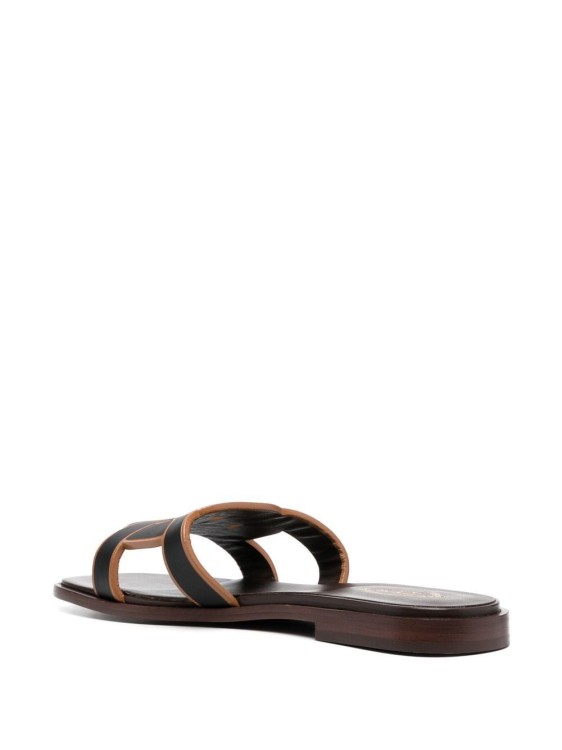 Shop Tod's Leather Slides In Brown