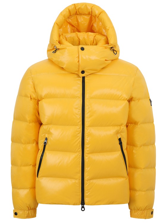 Duvetica Down Puffer Jacket With Detachable Hood In Yellow