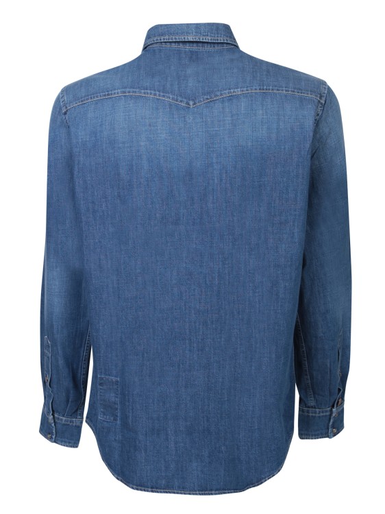 Shop Jacob Cohen Denim Shirt With A Pointed Collar In Blue