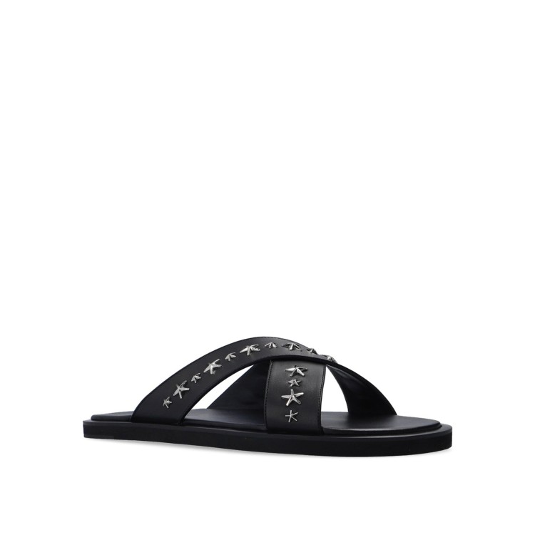 Shop Jimmy Choo Palmo Leather Sandals In Black