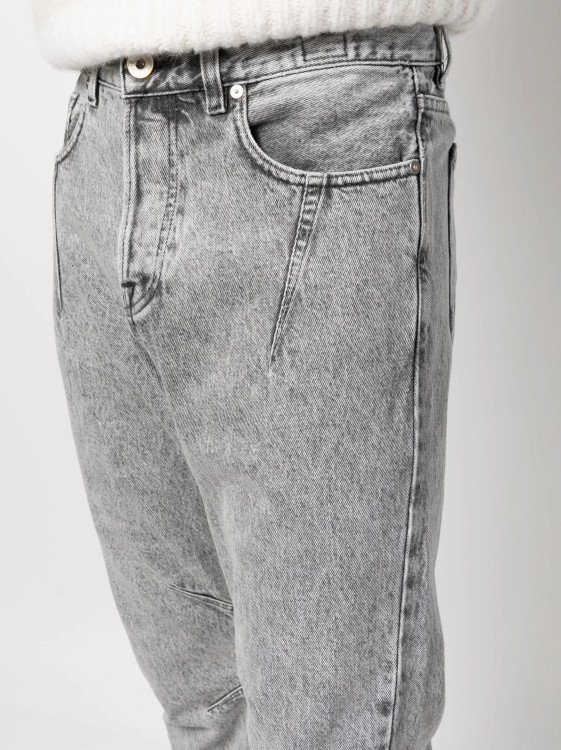 Shop Eleventy Gray Slim Cut Denim Pants In Grey