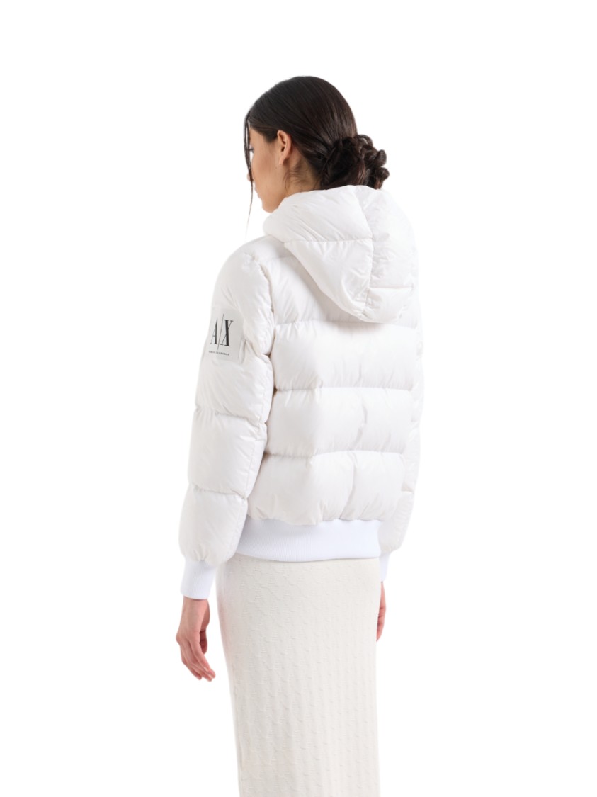 Armani Exchange White Down Jacket In White