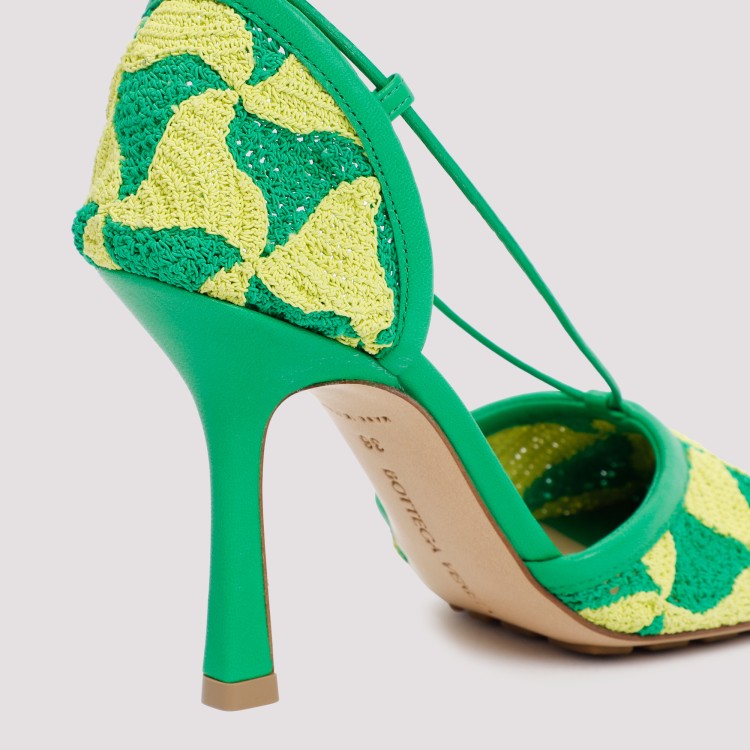 Bottega Veneta Phantom Crochet Stretch Lace-up Sandals In Green