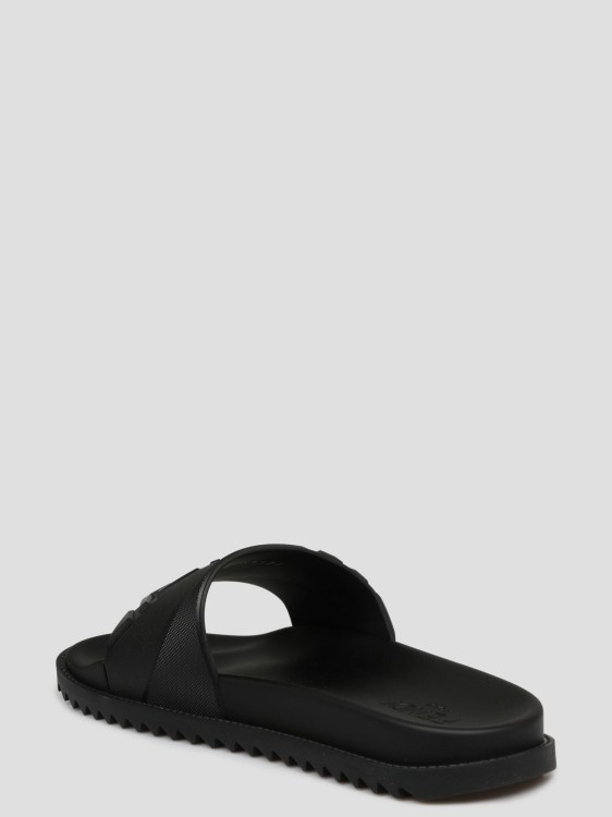 Shop Fendi Rubber Slides Sandal In Black