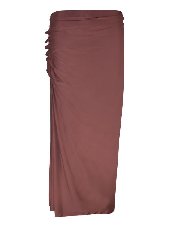 Paco Rabanne Viscose Jersey Skirt In Brown