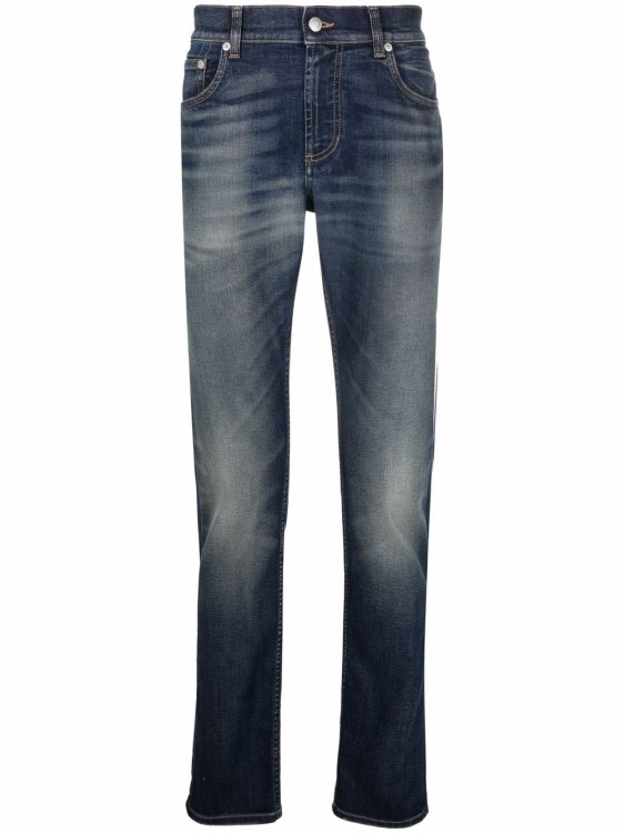 Shop Alexander Mcqueen Blue Cotton Jeans