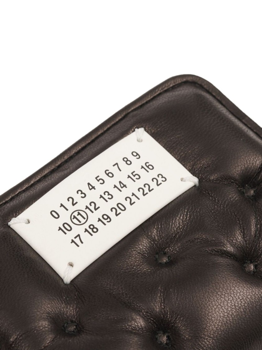 Shop Maison Margiela Jet Black Leather Coin Purse