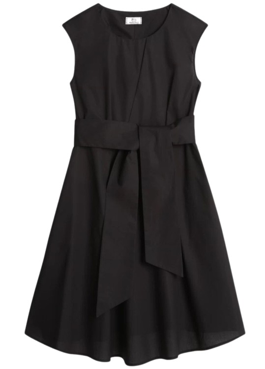 Woolrich Short Dress In Cotton Poplin In Black
