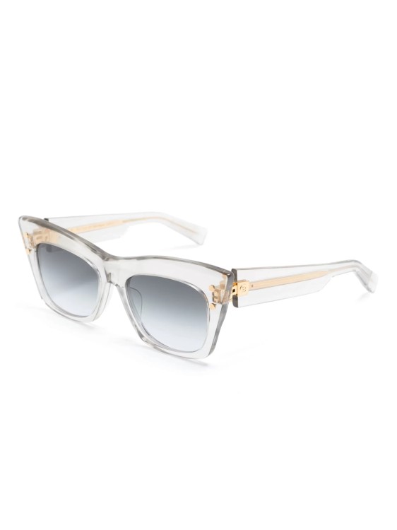 Shop Balmain Sunglasses B-ii Gray In White