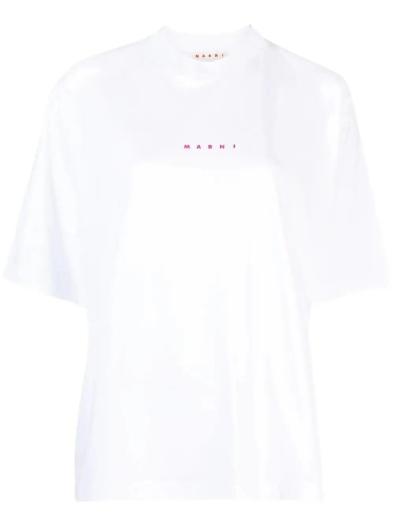 Marni Logo-print Milk White Cotton T-shirt