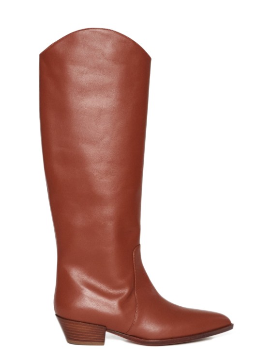 Shop Sergio Levantesi Tan Leather Hilary Boots In Brown