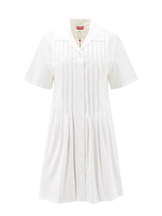 Shop Kenzo Cotton Chemisier Dress In White