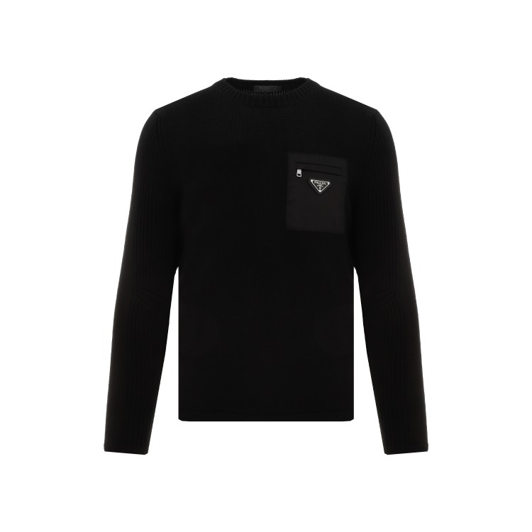 Shop Prada Black Wool Sweater