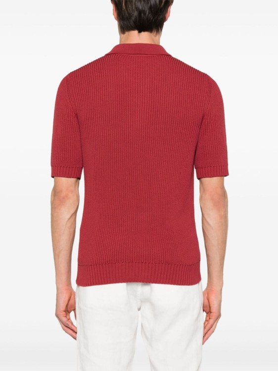 Shop Eleventy Fisherman's-knit Red Polo Shirt