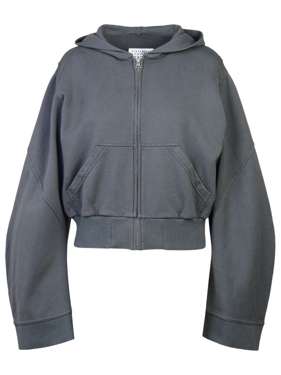 Shop Mm6 Maison Margiela Gray Cotton Sweatshirt In Grey