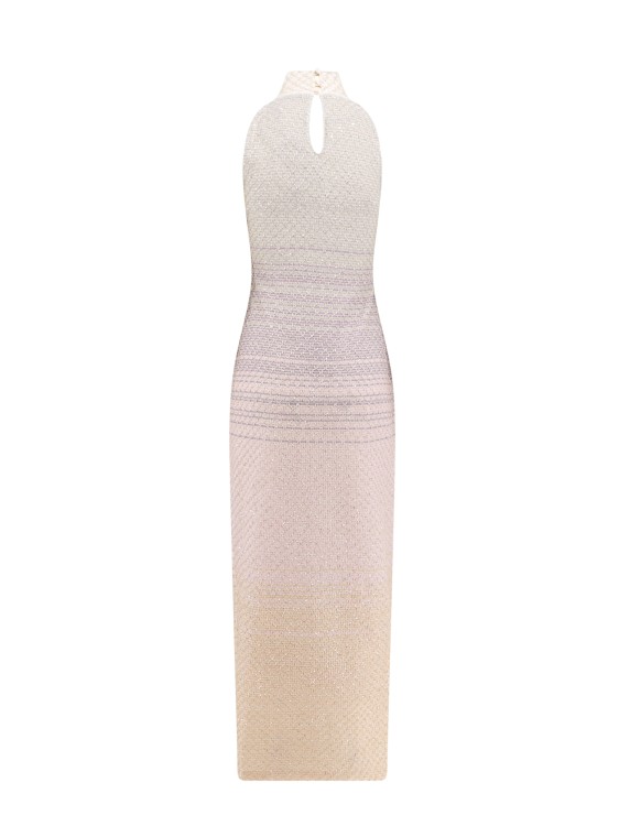Shop Missoni Viscose Blend Dress With All-over Sequins In Neutrals
