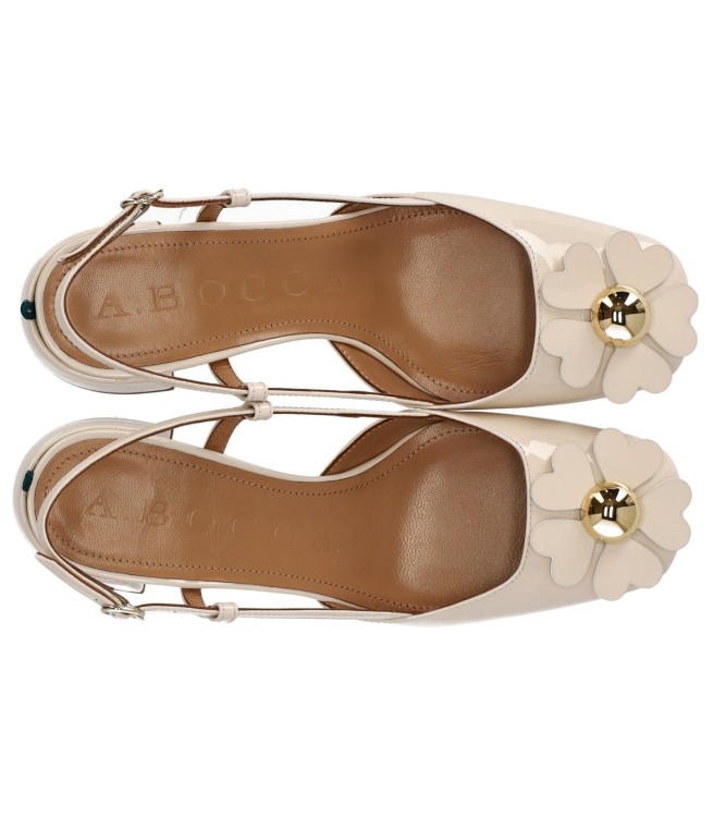 Shop A. Bocca Ivory Slingback Pump With Flower In Grey