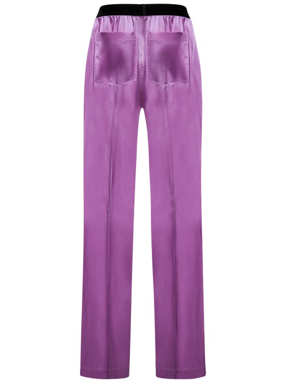 Shop Tom Ford Violet Stretch Silk Satin Pajama-style Pants In Purple