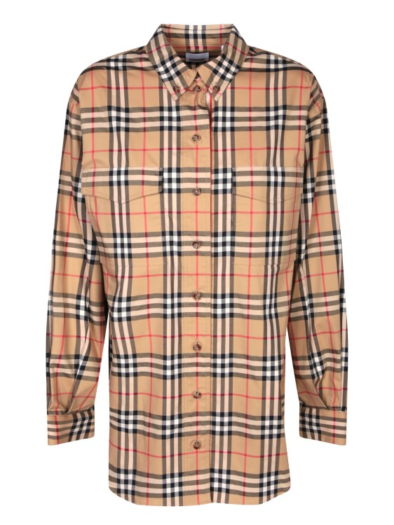 Shop Burberry Cotton Shirt In Brown