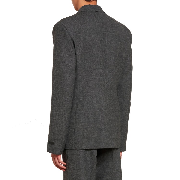 Shop Prada Incudine Wool Blazer In Grey