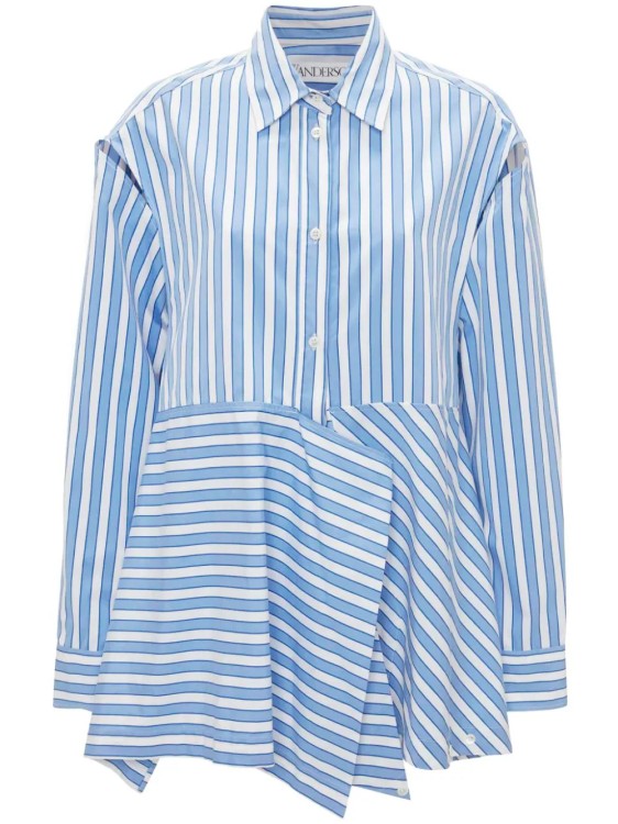 Jw Anderson Multicolor Striped Shirt In Blue