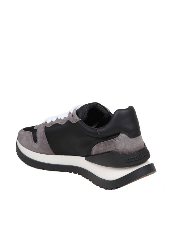 Shop Dsquared2 Suede And Nylon Running Sneakers With Logo In Black