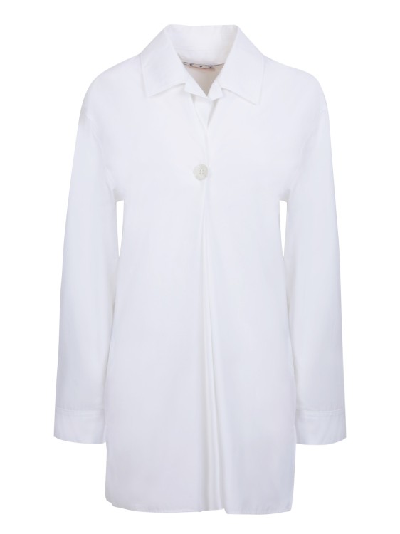 Shop Off-white Long-sleeved Poplin Shirt In White